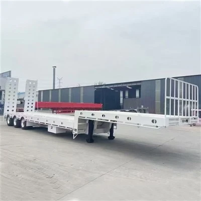 Peb Axles 60T Lowbed Trailer Nrog Widenable Loading Nto Export rau Australia Lowbody Trailer Rau Machinery Tsheb thauj mus los